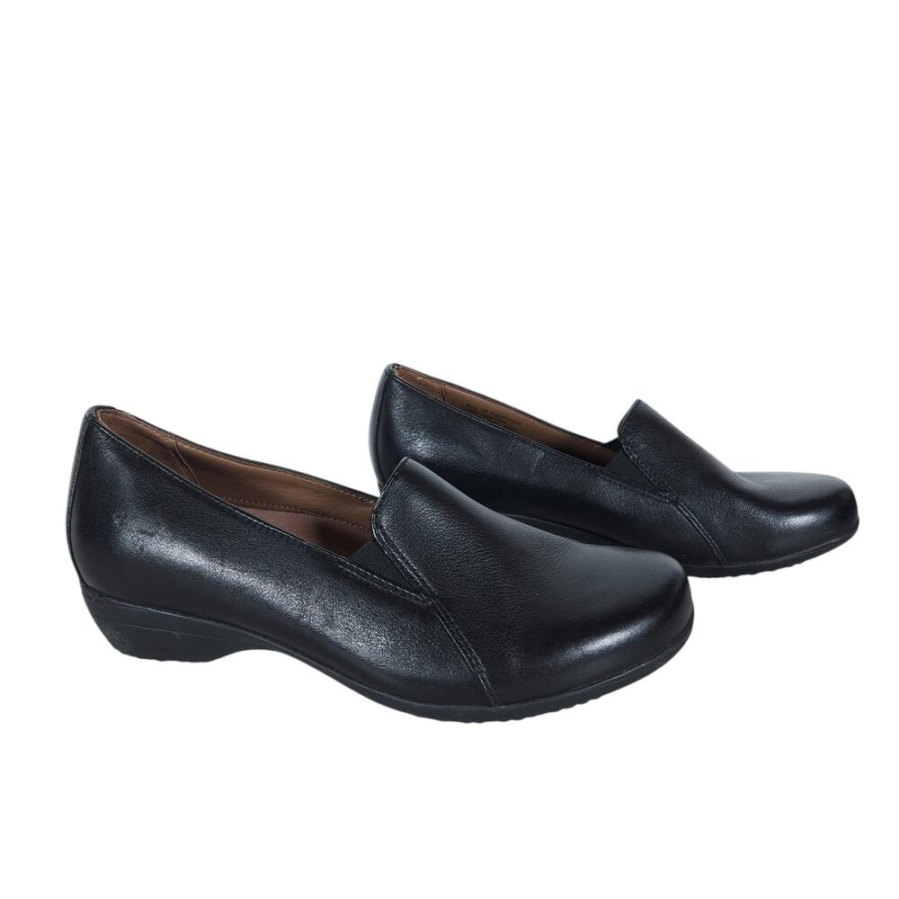 Dansko  Farah Milled Napa Shoes EU 37 Black Leather Low Heel Slip On Loafer
